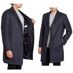 Nordstrom Signature Cloth by‎ Lanificio di Pray Darien Wool Navy Overcoat 46L